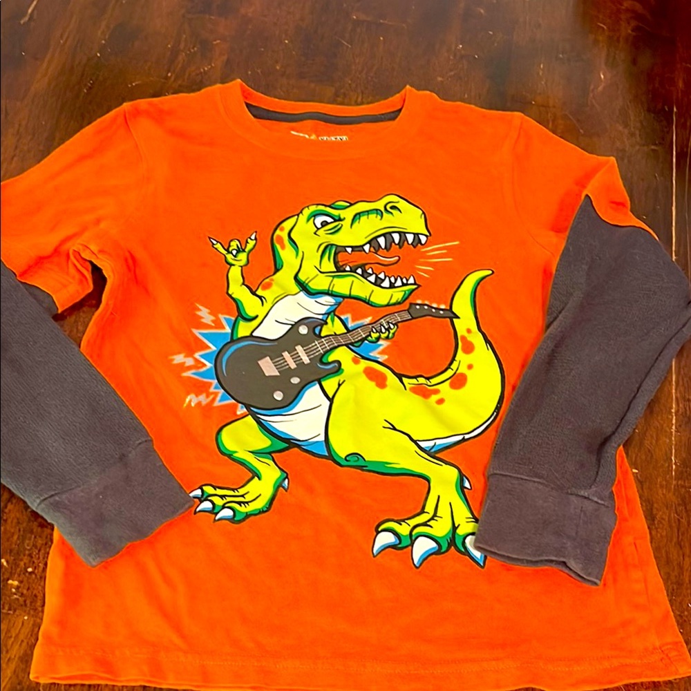 Cat & Jack Orange and Gray Long Sleeve Tee